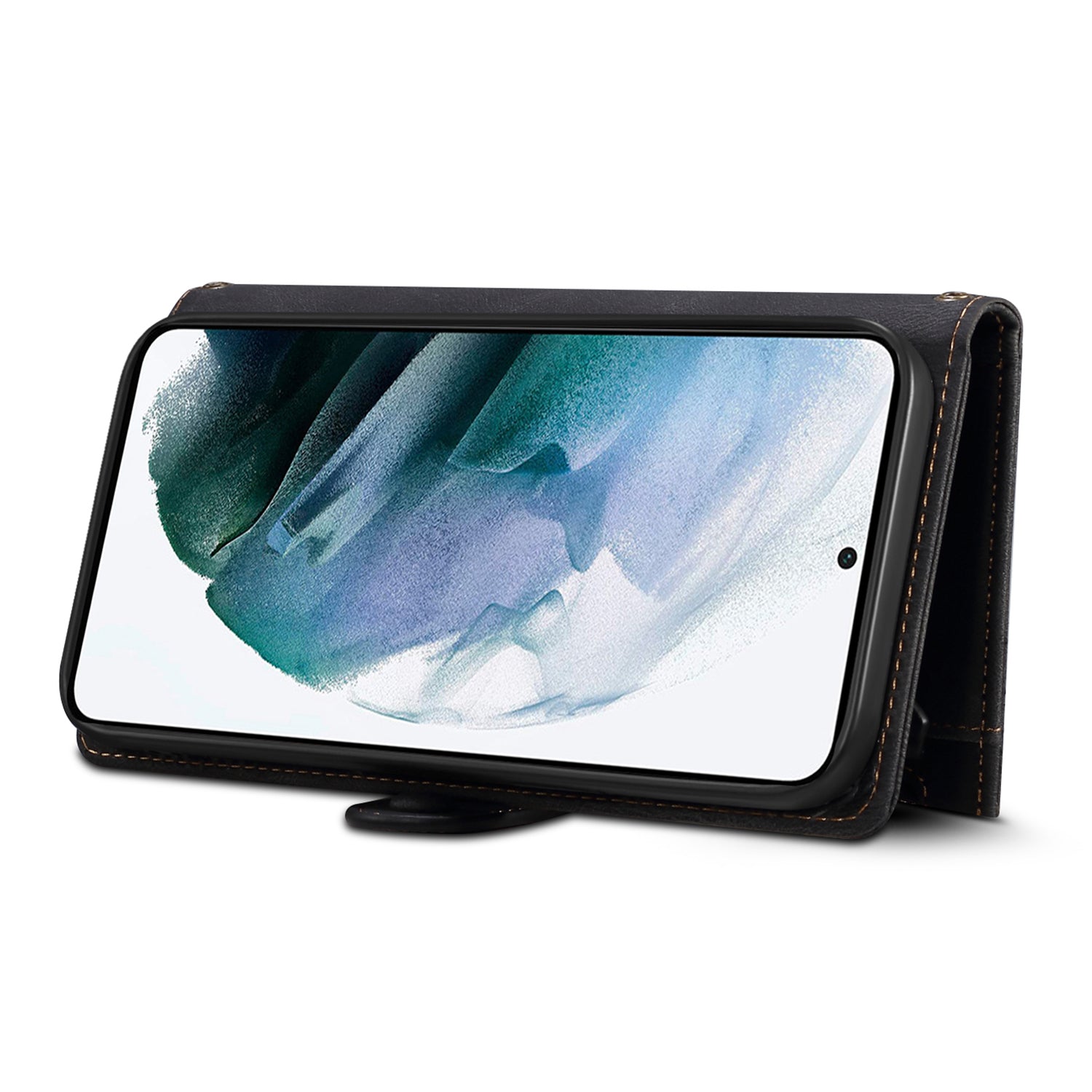 ESEBLE Star Series For Samsung Galaxy M55 5G Case PU Leather+TPU Cover with Wallet Stand - Black