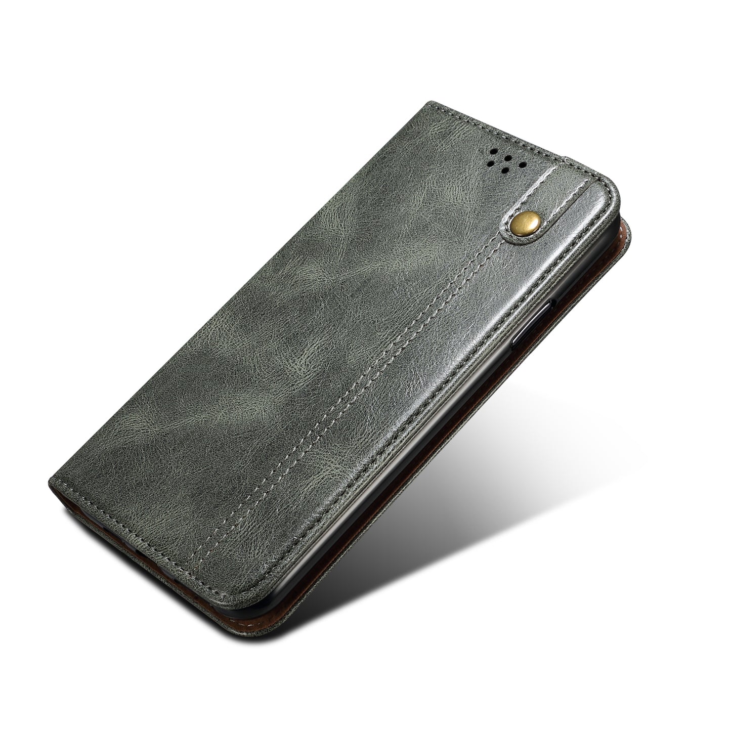 For Motorola Moto G04 4G / G24 4G Case Leather Stand Magnetic Closing Phone Wallet Cover - Green