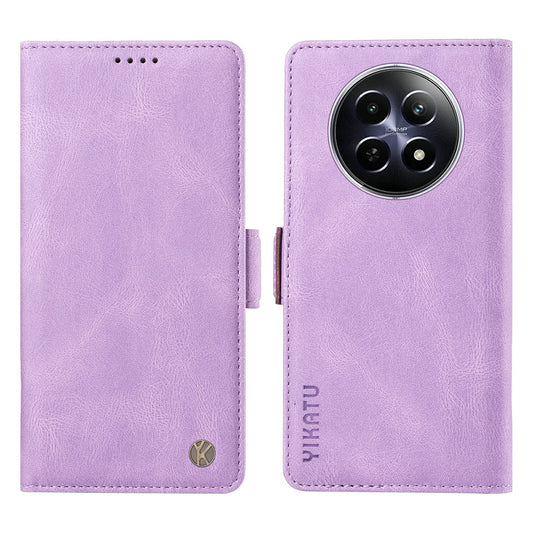 YIKATU YK-005 For Realme 12 Case PU Leather Skin-touch Wallet Flip Phone Cover - Purple