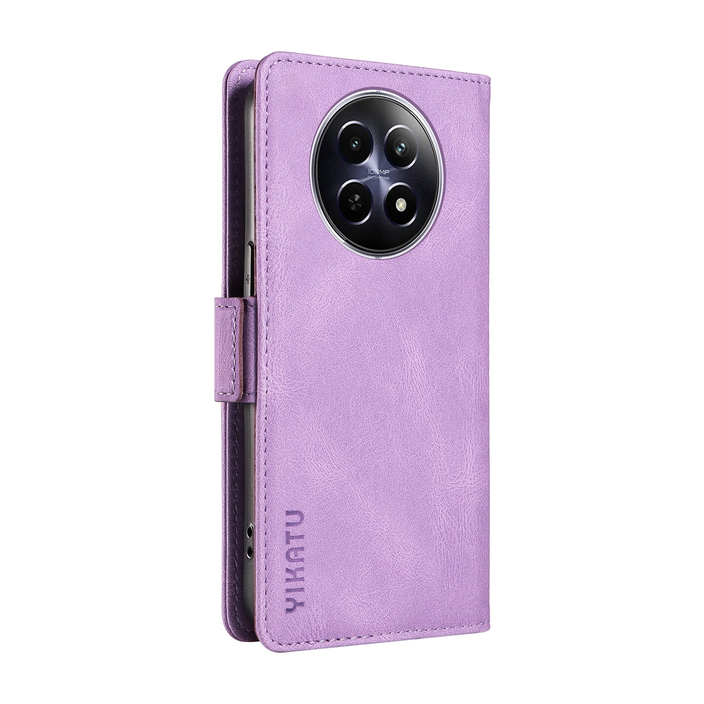 YIKATU YK-005 For Realme 12 Case PU Leather Skin-touch Wallet Flip Phone Cover - Purple
