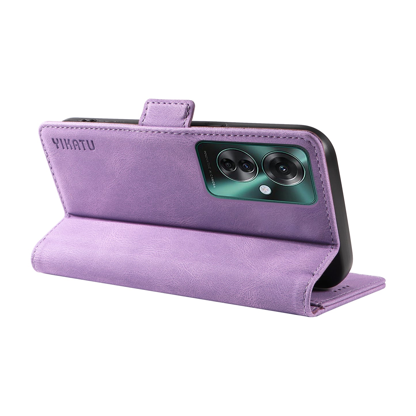 YIKATU YK-005 For Oppo Reno11 F 5G / F25 Pro 5G Leather Phone Case Stand Wallet Cover - Purple