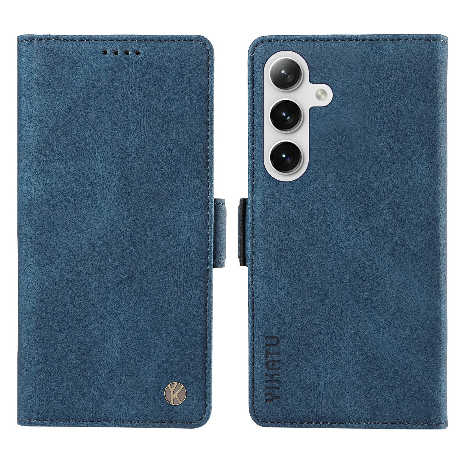 YIKATU YK-005 For Samsung Galaxy S24 Case PU Leather Magnetic Buckle Phone Cover Skin Touch Feeling - Blue
