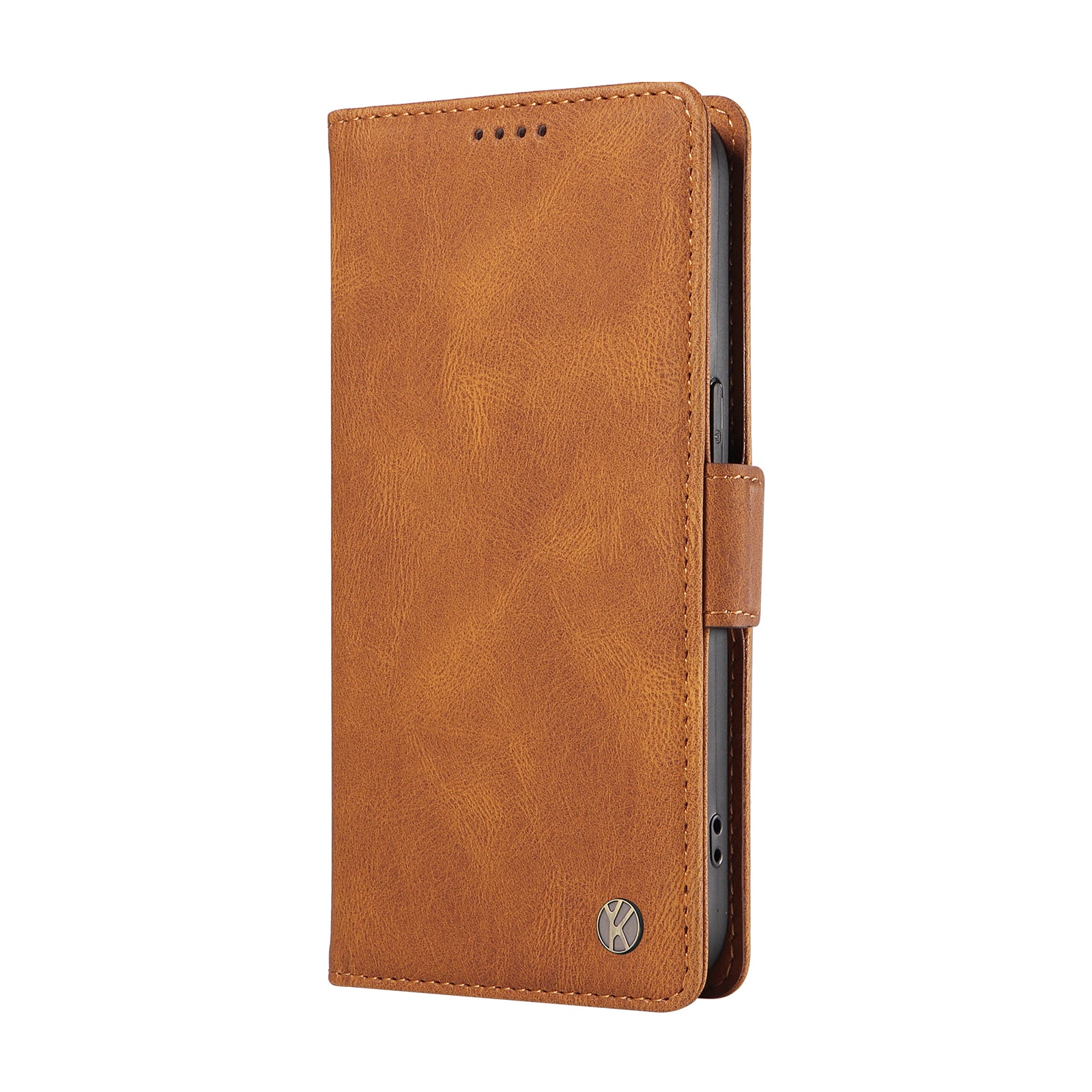 YIKATU YK-005 For Samsung Galaxy S24 Case PU Leather Magnetic Buckle Phone Cover Skin Touch Feeling - Brown