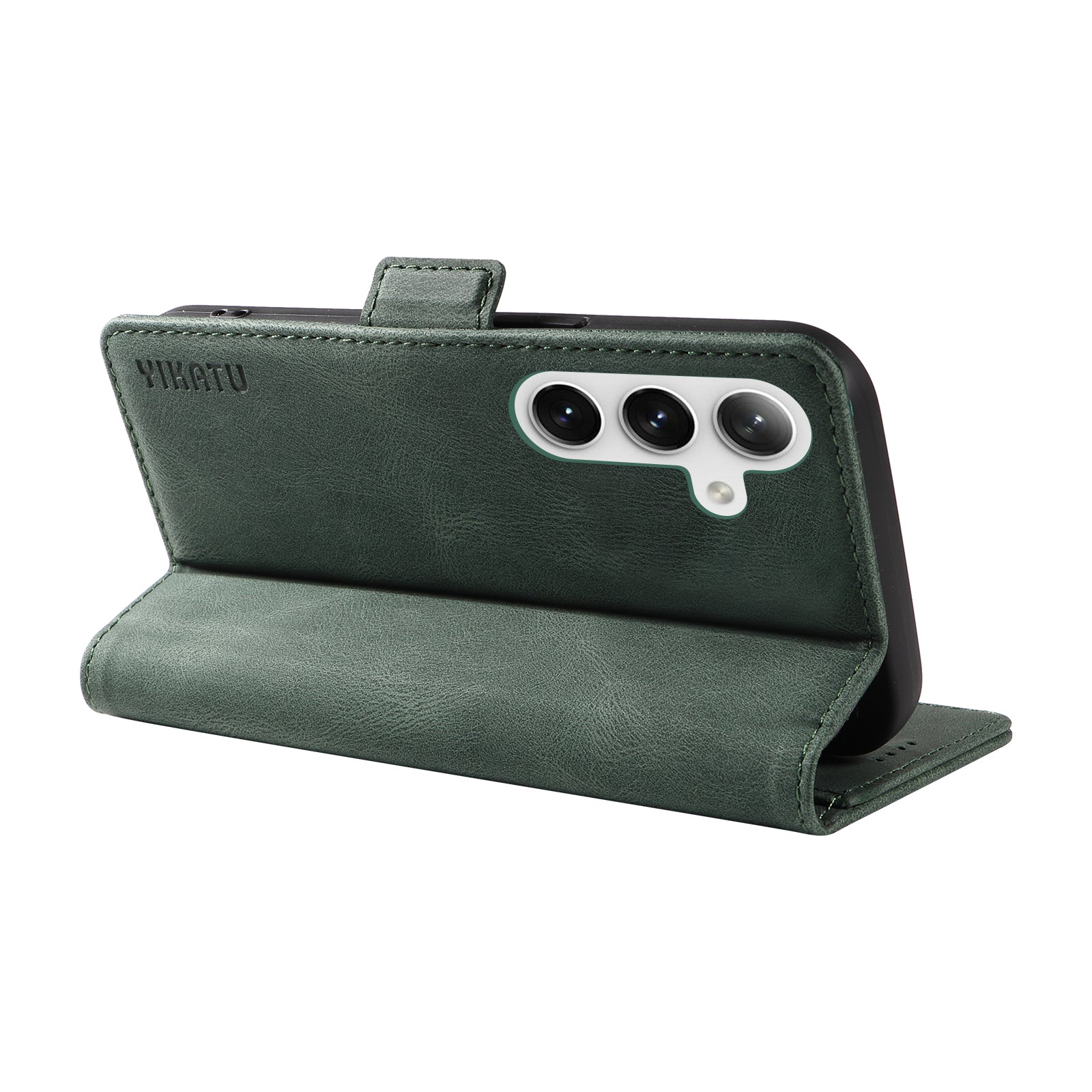 YIKATU YK-005 For Samsung Galaxy S24 Case PU Leather Magnetic Buckle Phone Cover Skin Touch Feeling - Green