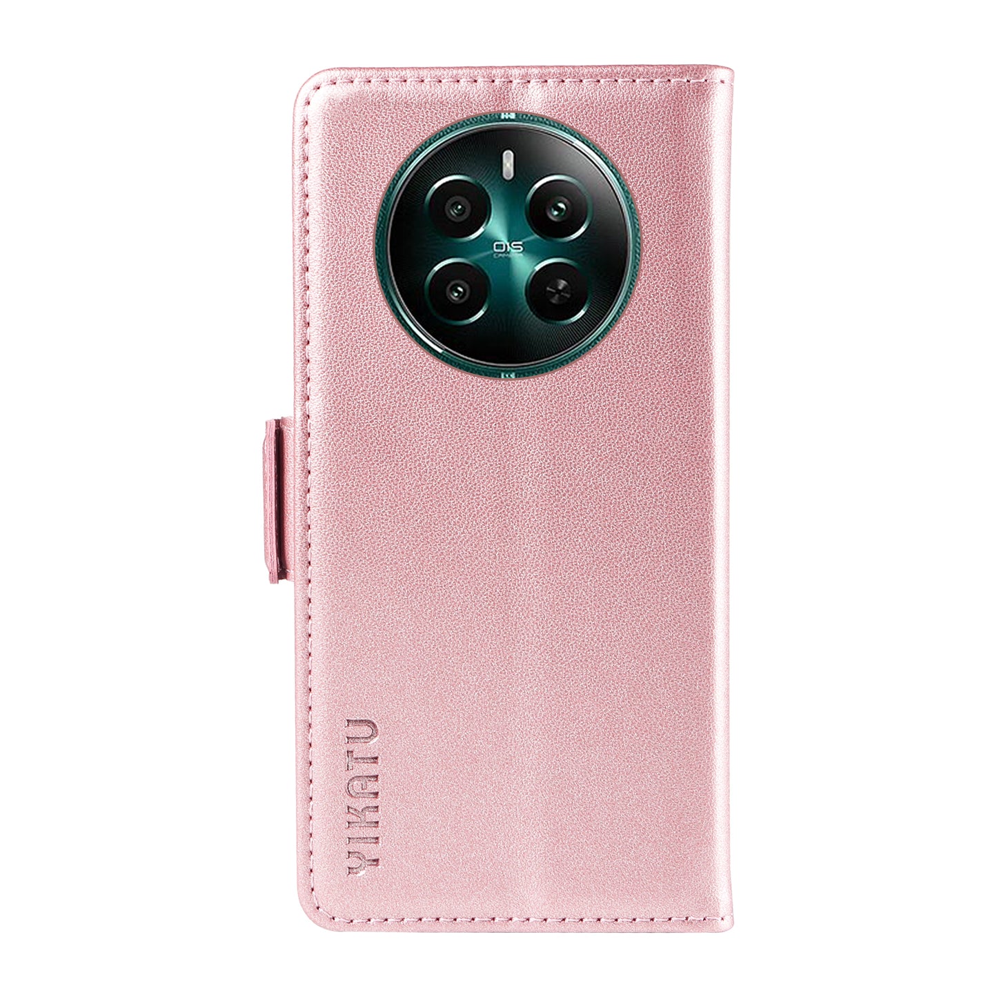 YIKATU YK-003 For Realme 12+ 5G Case Wallet PU Leather+TPU Cover Phone Accessories Distributors - Rose Gold