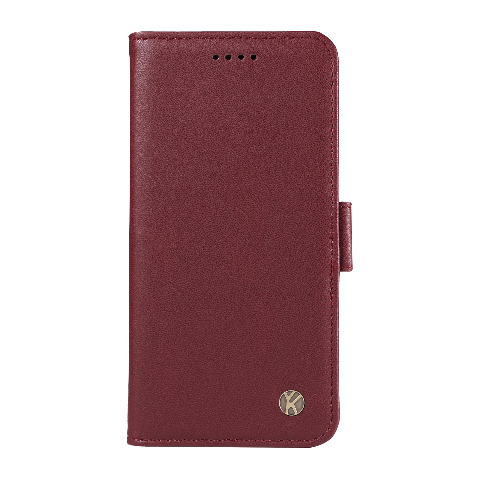 YIKATU YK-003 For Samsung Galaxy S24 Case PU Leather Folio Wallet Phone Cover - Wine Red