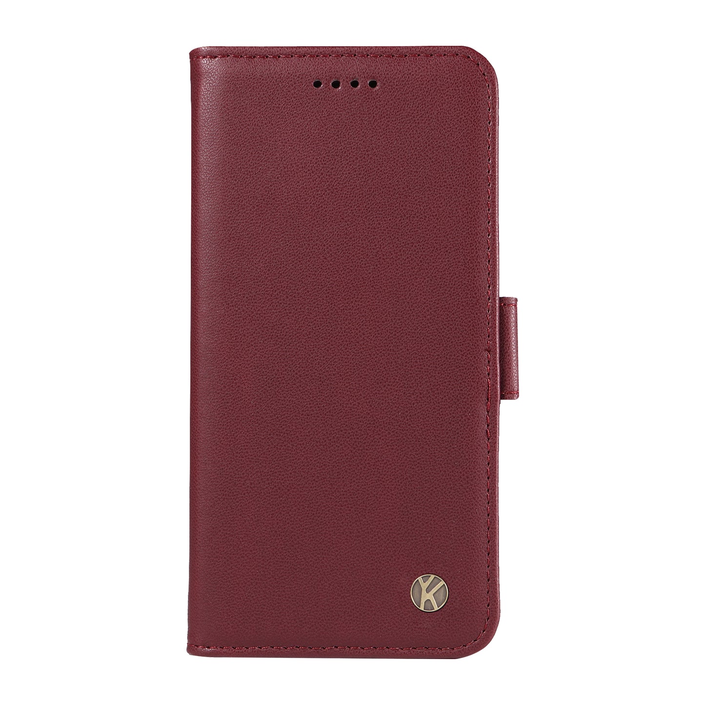 YIKATU YK-003 For Samsung Galaxy S24 Case PU Leather Folio Wallet Phone Cover - Wine Red