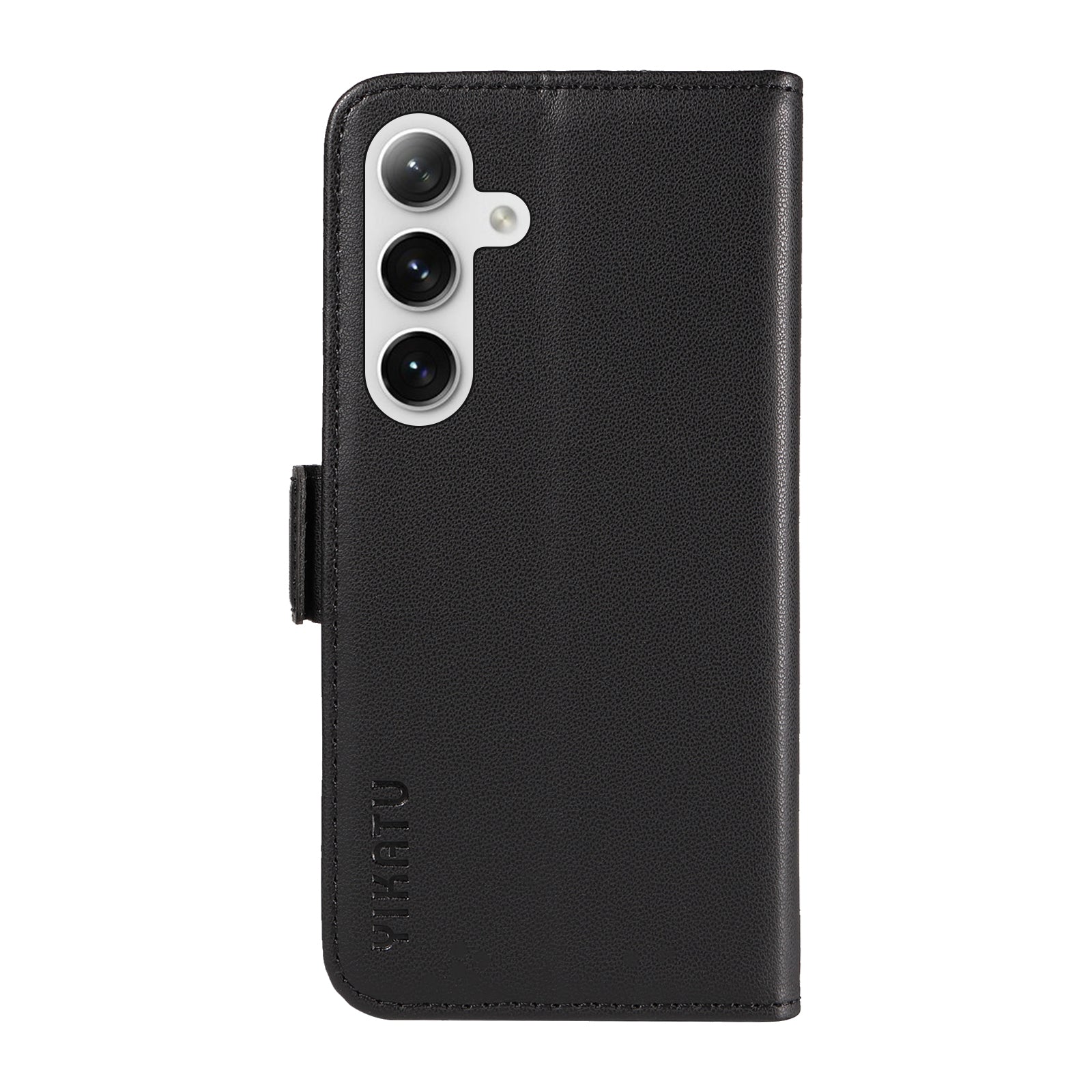YIKATU YK-003 For Samsung Galaxy S24 Case PU Leather Folio Wallet Phone Cover - Black