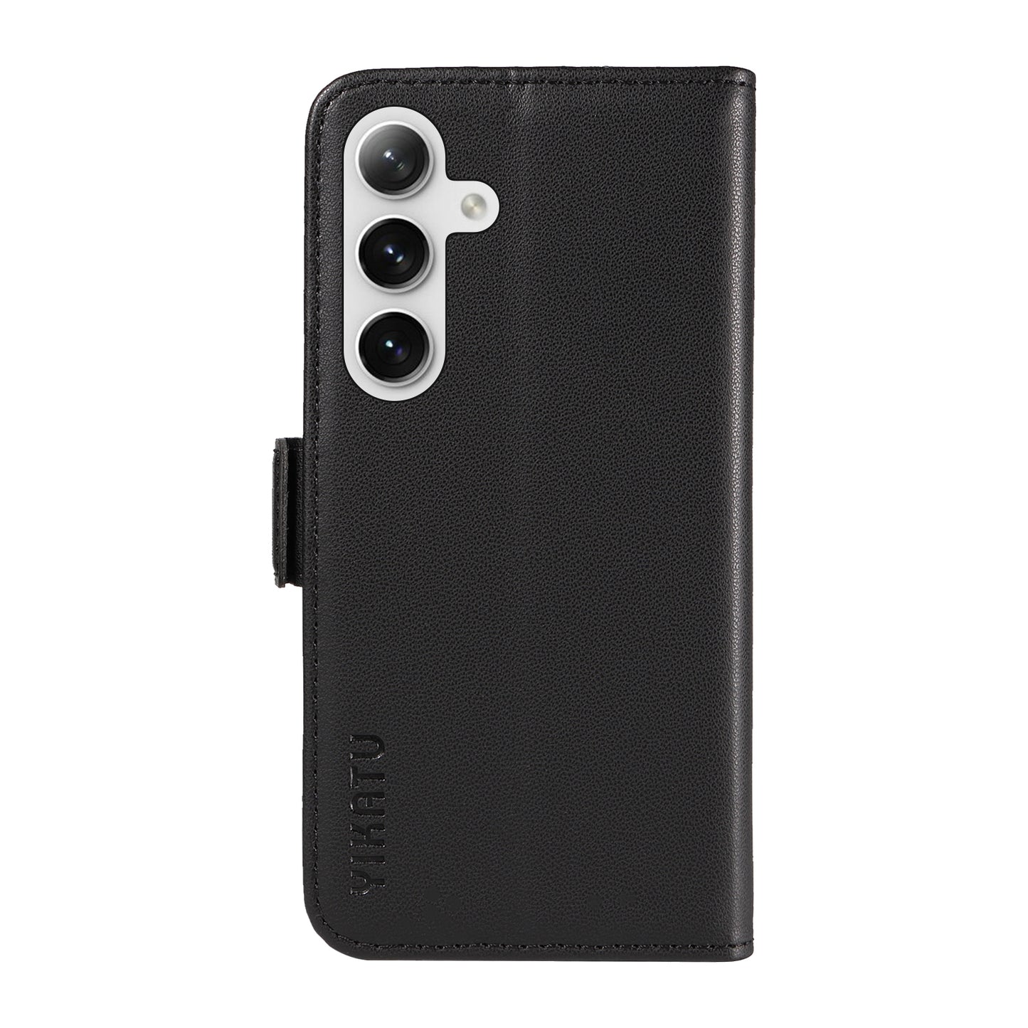 YIKATU YK-003 For Samsung Galaxy S24 Case PU Leather Folio Wallet Phone Cover - Black