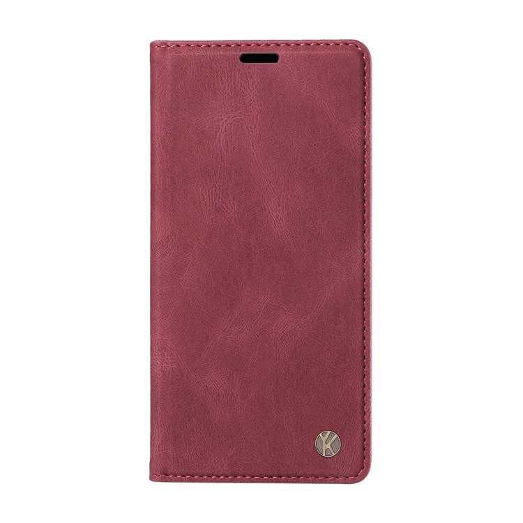 YIKATU YK-004 For Oppo Reno11 F 5G / F25 Pro 5G Leather Case Skin-touch Wallet Phone Cover - Wine Red