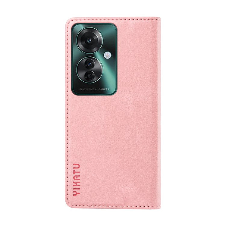 YIKATU YK-004 For Oppo Reno11 F 5G / F25 Pro 5G Leather Case Skin-touch Wallet Phone Cover - Pink