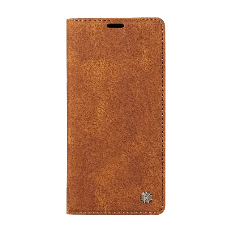 YIKATU YK-004 For Oppo Reno11 F 5G / F25 Pro 5G Leather Case Skin-touch Wallet Phone Cover - Brown