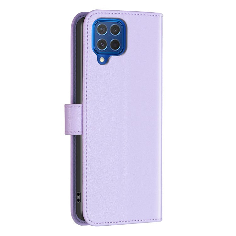 BINFEN COLOR BF17 For Samsung Galaxy M62 / F62 Case Flip Design PU Leather Full Protection Phone Cover - Purple
