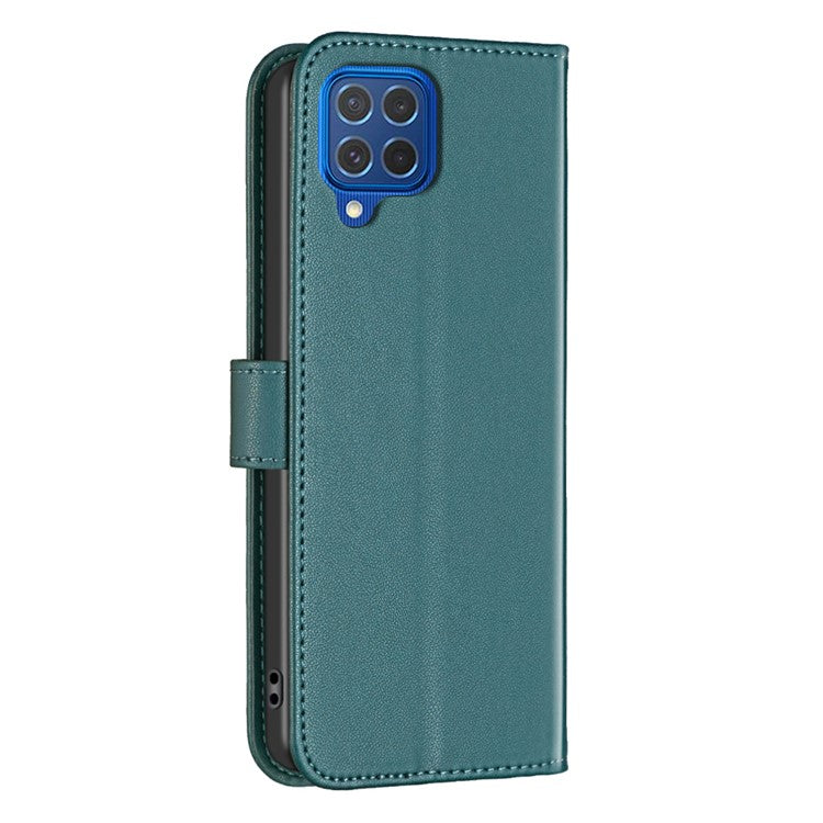 BINFEN COLOR BF17 For Samsung Galaxy M62 / F62 Case Flip Design PU Leather Full Protection Phone Cover - Green