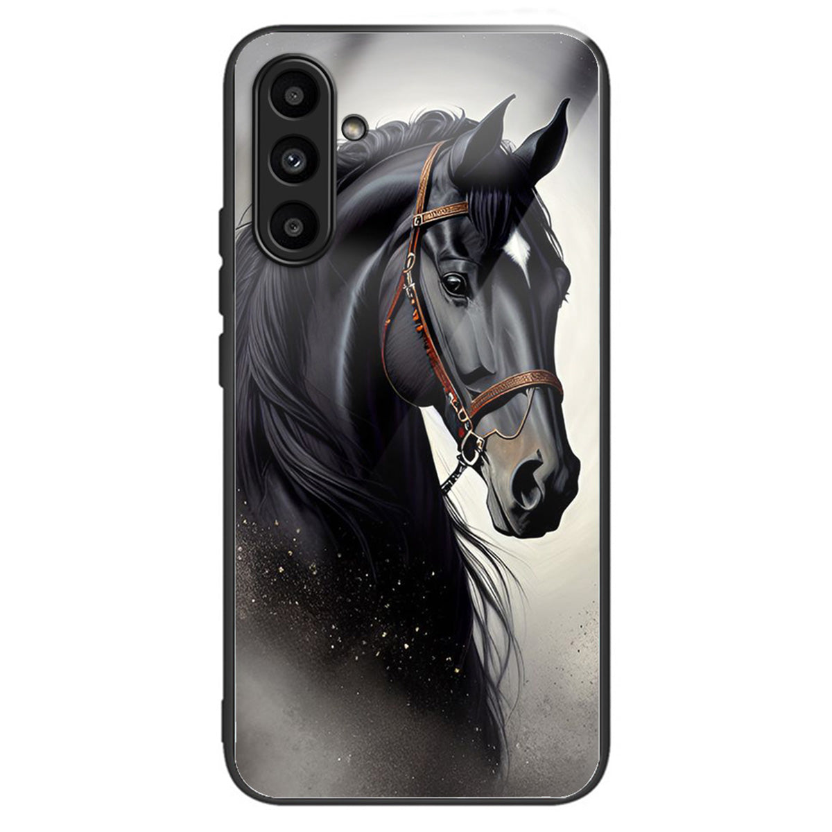 For Samsung Galaxy A14 5G / A14 4G Case Pattern Printed Tempered Glass+TPU Phone Cover - Horse