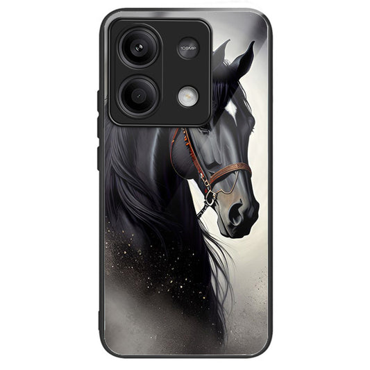 For Xiaomi Redmi Note 13 5G Case Tempered Glass+TPU Phone Cover Pattern Printing - Horse
