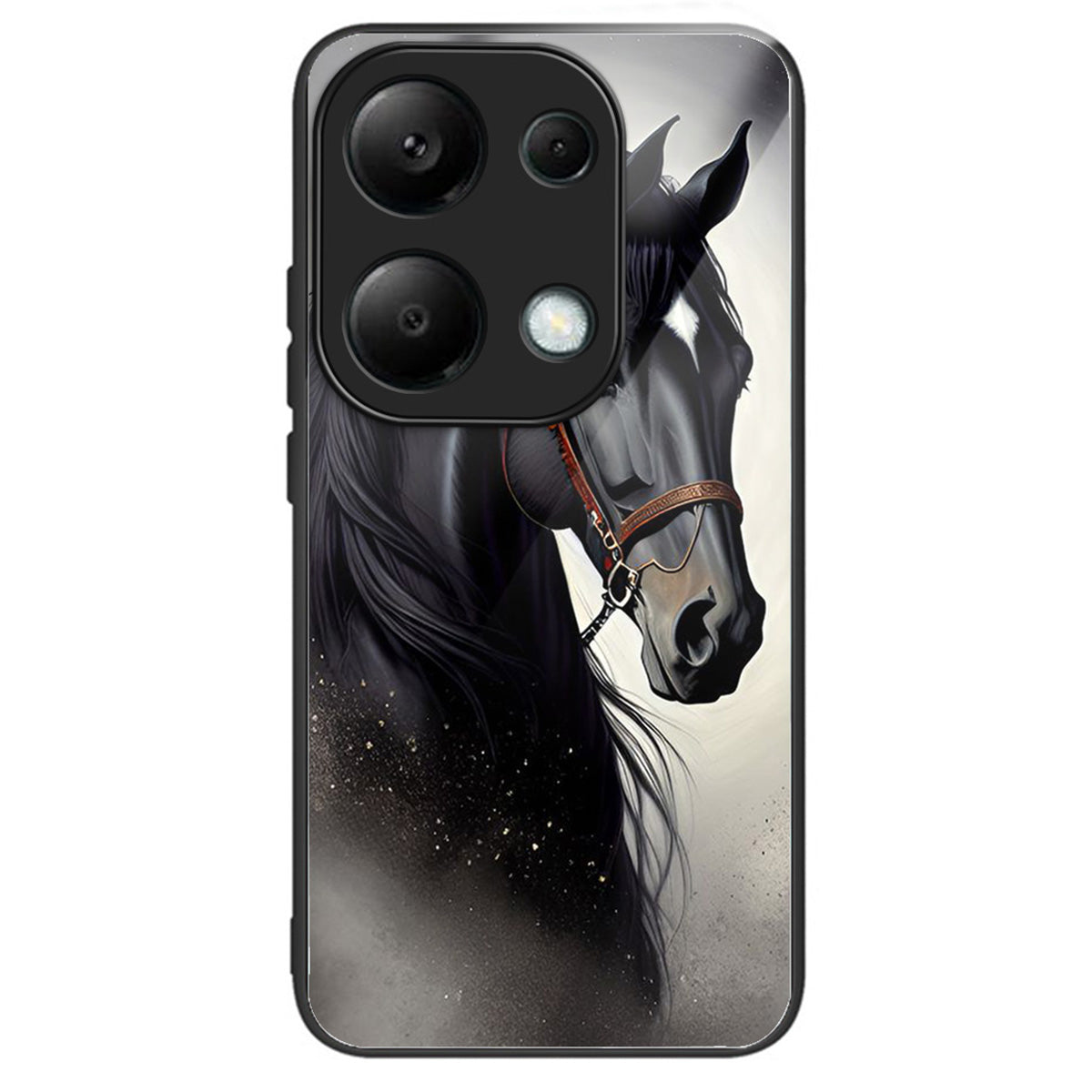 For Xiaomi Redmi Note 13 Pro 4G / Poco M6 Pro 4G Case Tempered Glass Pattern Phone Cover - Horse