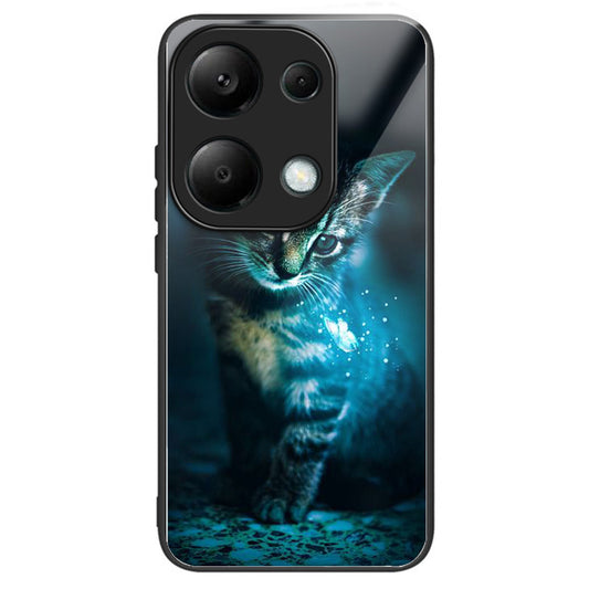 For Xiaomi Redmi Note 13 Pro 4G / Poco M6 Pro 4G Case Tempered Glass Pattern Phone Cover - Cat