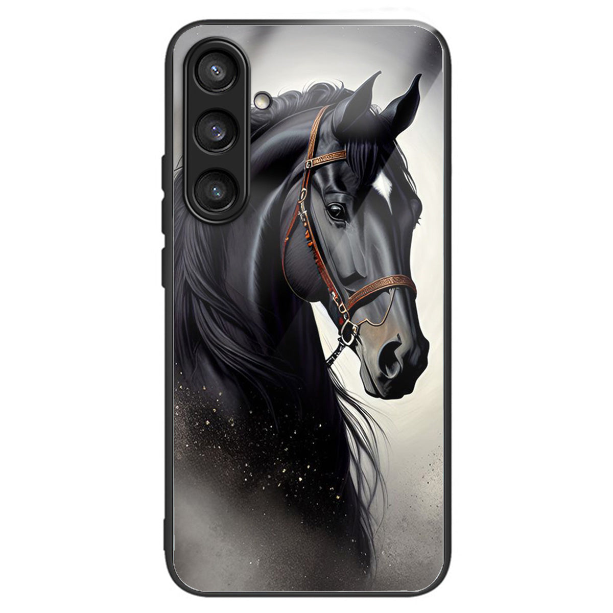 For Samsung Galaxy S24+ Case Tempered Glass+TPU Pattern Printing Phone Cover - Horse