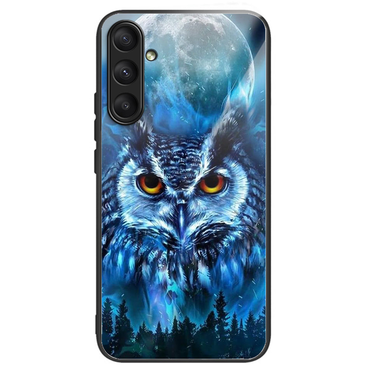 For Samsung Galaxy A25 5G (Global) (161.0 x 76.5 x 8.3mm) Tempered Glass Phone Case Printed Pattern - Forest Owl