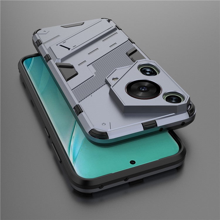 For Huawei Pura 70 Ultra Protective Case Kickstand PC+TPU Phone Cover - Dark Blue