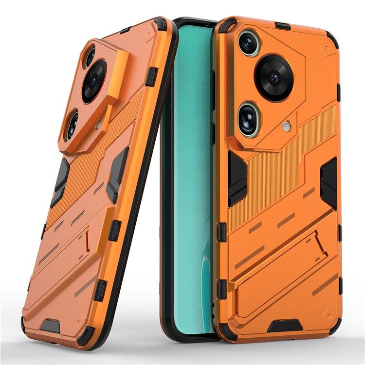 For Huawei Pura 70 Ultra Protective Case Kickstand PC+TPU Phone Cover - Orange