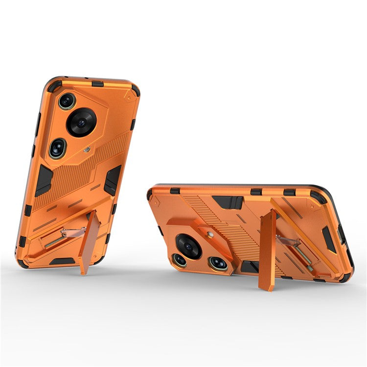 For Huawei Pura 70 Ultra Protective Case Kickstand PC+TPU Phone Cover - Orange