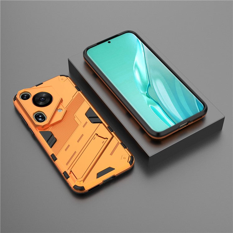 For Huawei Pura 70 Ultra Protective Case Kickstand PC+TPU Phone Cover - Orange