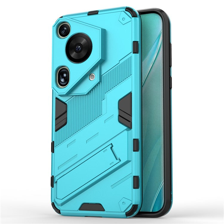 For Huawei Pura 70 Ultra Protective Case Kickstand PC+TPU Phone Cover - Baby Blue