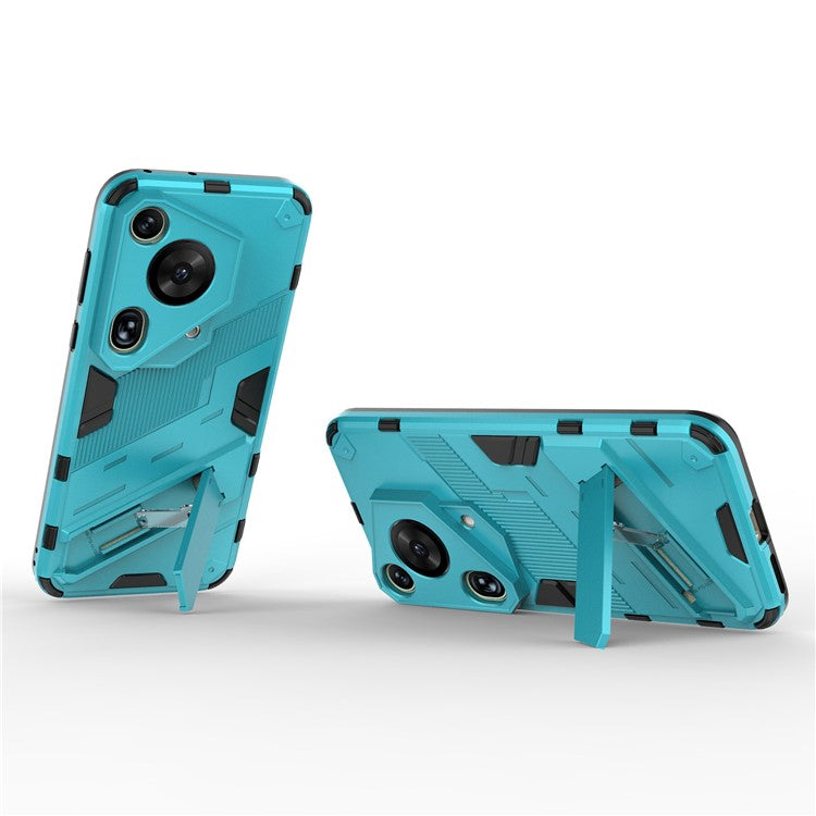 For Huawei Pura 70 Ultra Protective Case Kickstand PC+TPU Phone Cover - Baby Blue