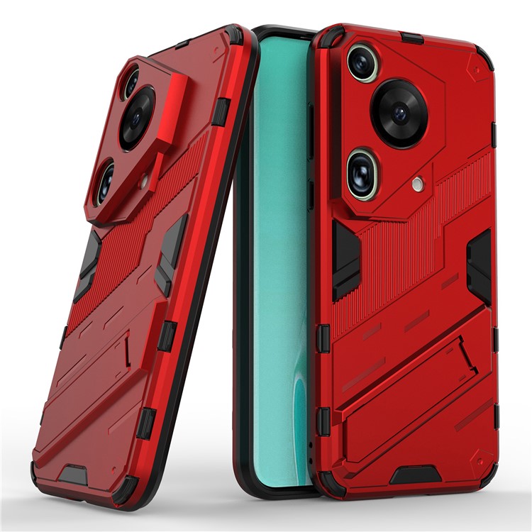 For Huawei Pura 70 Ultra Protective Case Kickstand PC+TPU Phone Cover - Red