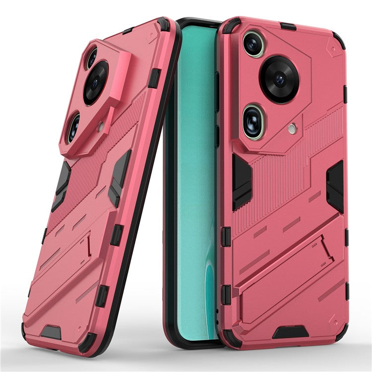 For Huawei Pura 70 Ultra Protective Case Kickstand PC+TPU Phone Cover - Rose