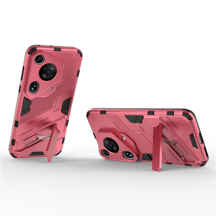 For Huawei Pura 70 Ultra Protective Case Kickstand PC+TPU Phone Cover - Rose