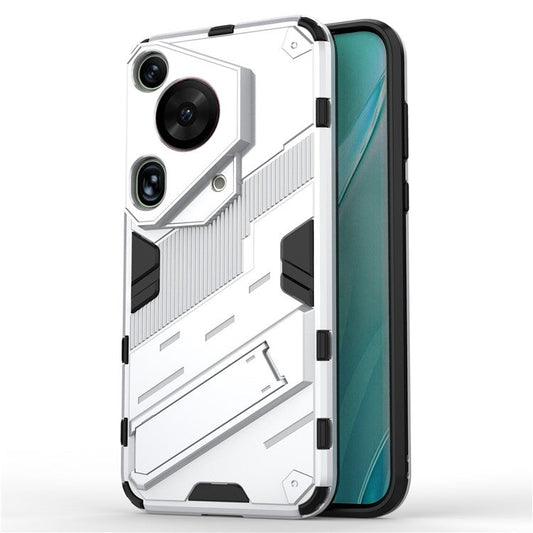 For Huawei Pura 70 Ultra Protective Case Kickstand PC+TPU Phone Cover - White
