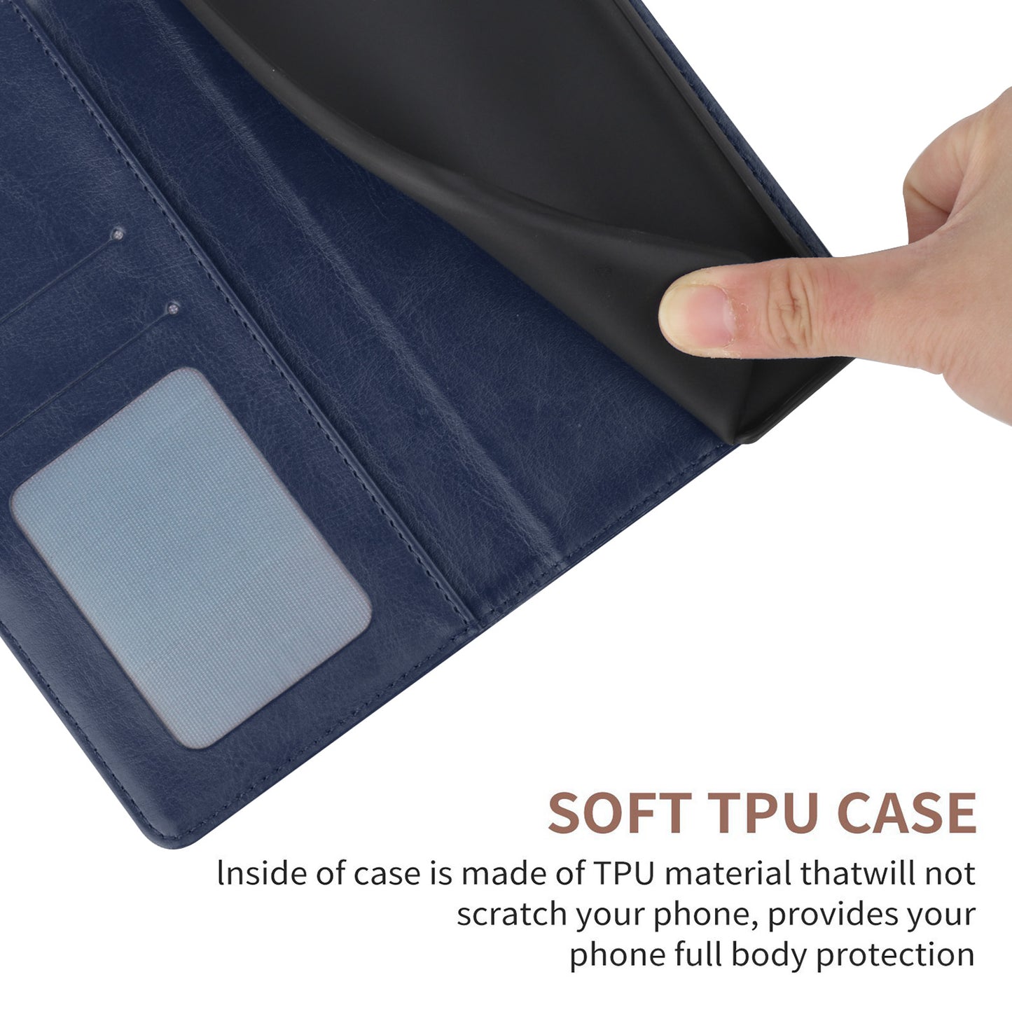 HT01 For Honor 200 Lite Case Stand Wallet Leather Cover Imprinted Design Phone Shell - Blue