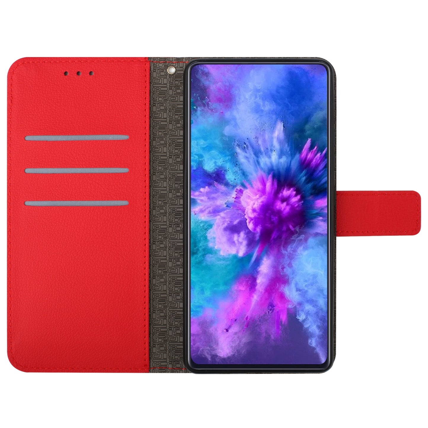 HT06 For Honor 200 Lite Magnetic Phone Case Rhombus Pattern Leather Stand Cover - Red