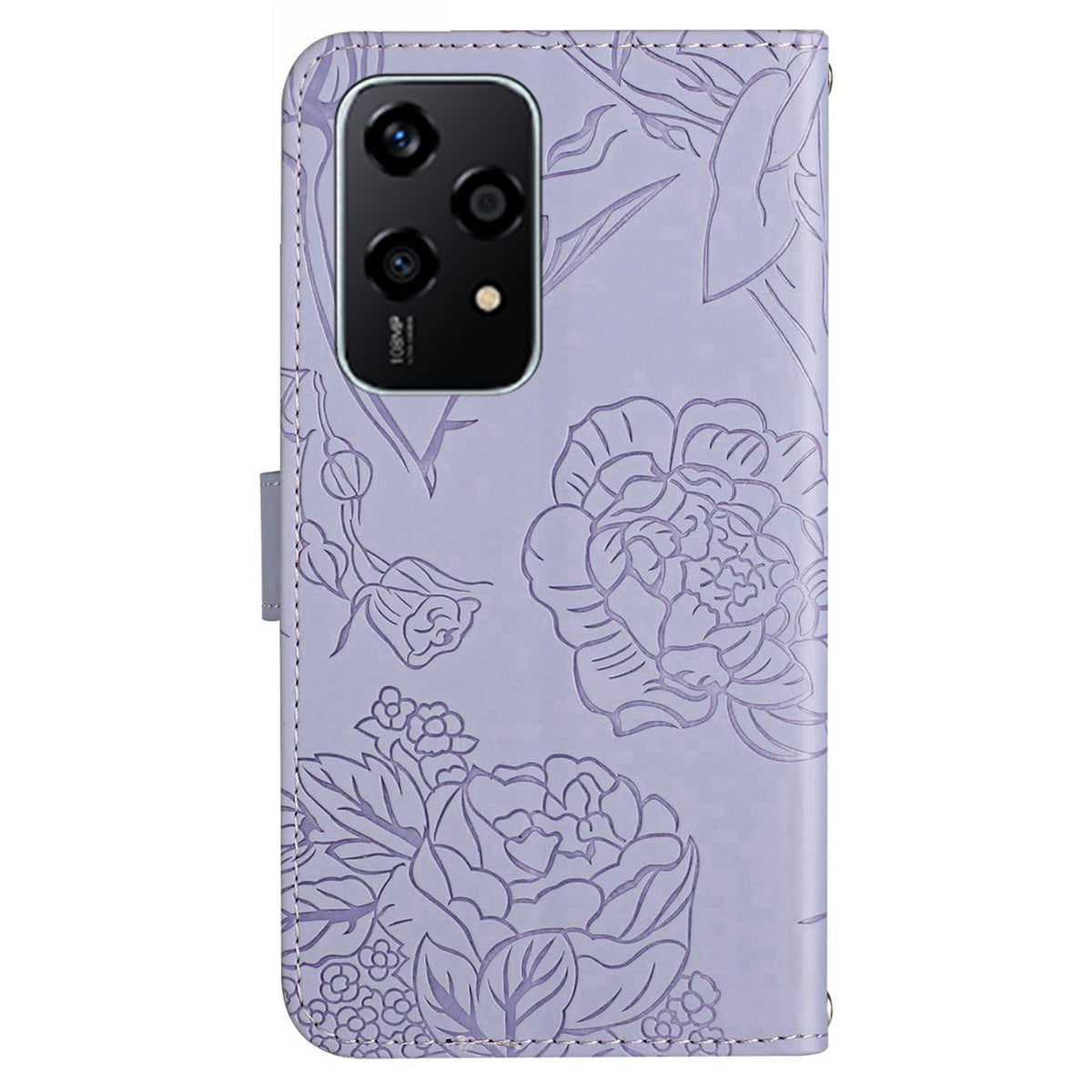 HT03 For Honor 200 Lite Leather Case Imprinted Full Protection Phone Wallet Cover with Strap - Purple