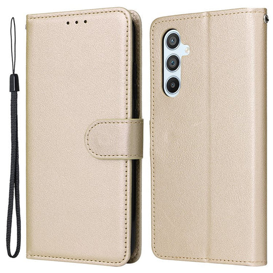 For Samsung Galaxy A54 5G Case PU Leather Stand Folio Wallet Phone Cover - Gold