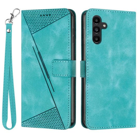 For Samsung Galaxy M15 5G / F15 5G Wholesale Phone Case Triangle Imprinted PU Leather Wallet Cover - Green