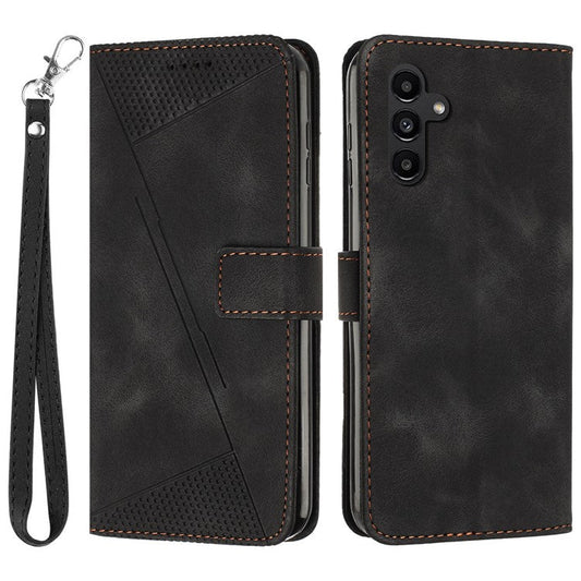 For Samsung Galaxy M15 5G / F15 5G Wholesale Phone Case Triangle Imprinted PU Leather Wallet Cover - Black