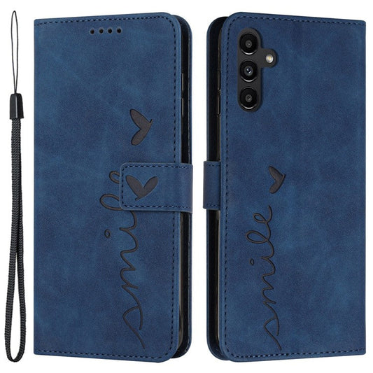 For Samsung Galaxy M15 5G / F15 5G PU Leather Phone Case Magnetic Phone Cover with Imprinted Design - Sapphire