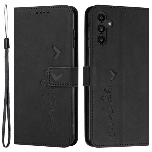 For Samsung Galaxy M15 5G / F15 5G PU Leather Phone Case Magnetic Phone Cover with Imprinted Design - Black