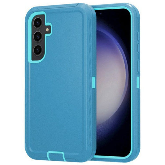 For Samsung Galaxy S23 FE Cell Phone Cases Detachable PC+TPU Drop-proof Cover - Lake Blue+Sky Blue