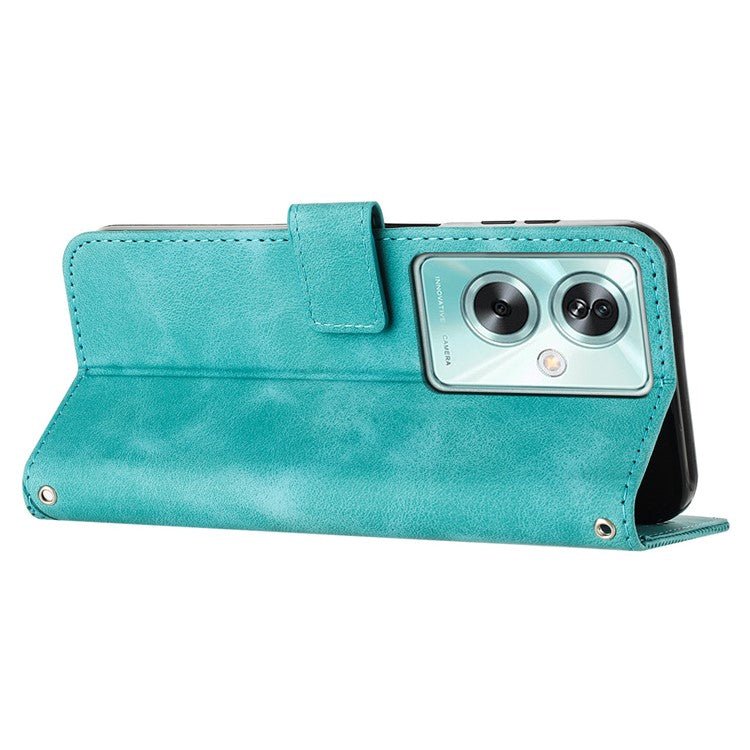For OnePlus Nord N30 SE 5G / Oppo A79 5G / A2 5G Wallet Phone Stand Cover Anti-Scratch Phone Shell Case - Green