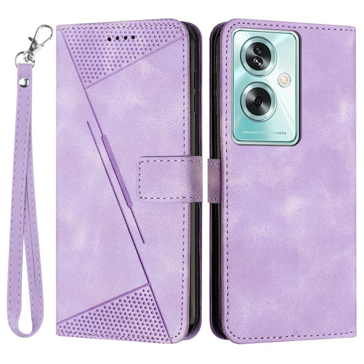 For OnePlus Nord N30 SE 5G / Oppo A79 5G / A2 5G Wallet Phone Stand Cover Anti-Scratch Phone Shell Case - Purple