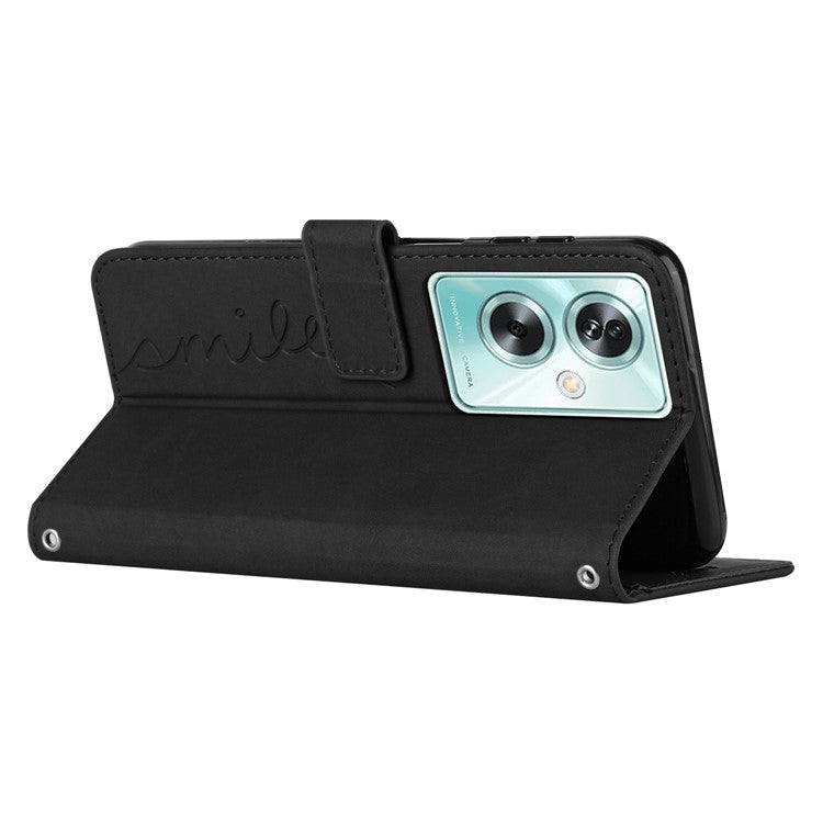 For Oppo A79 5G / A2 5G / OnePlus Nord N30 SE 5G Phone Case Anti-fall PU Leather Stand Shell - Black