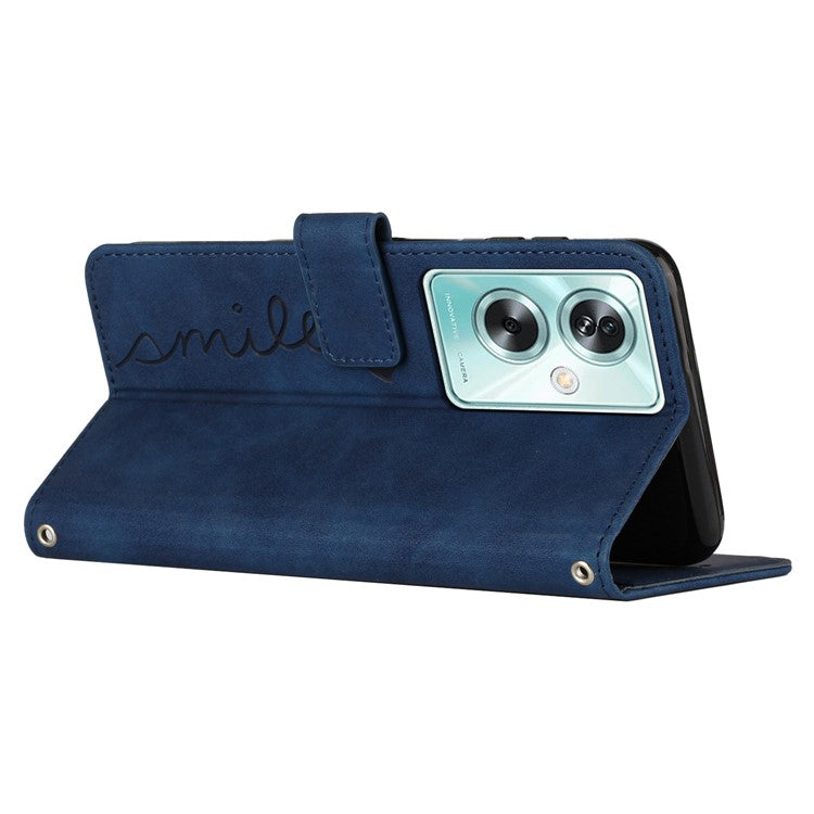 For Oppo A79 5G / A2 5G / OnePlus Nord N30 SE 5G Phone Case Anti-fall PU Leather Stand Shell - Sapphire
