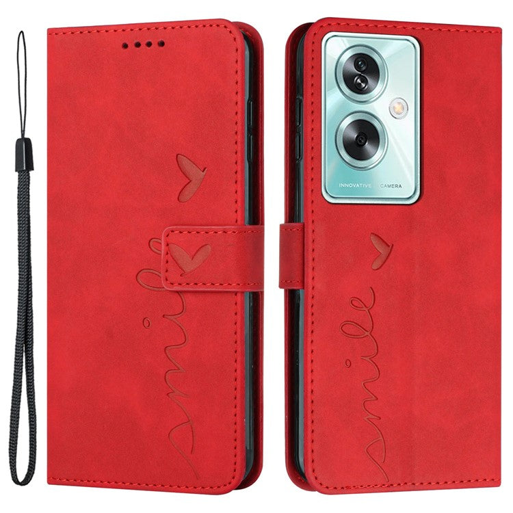 For Oppo A79 5G / A2 5G / OnePlus Nord N30 SE 5G Phone Case Anti-fall PU Leather Stand Shell - Red