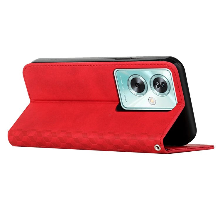 For OnePlus Nord N30 SE 5G / Oppo A79 5G /  A2 5G Magnetic PU Leather Cover Wholesale Phone Case Phone Stand Shell - Red