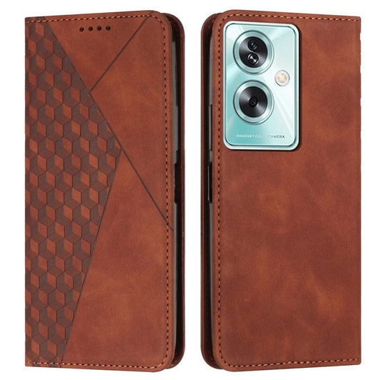 For OnePlus Nord N30 SE 5G / Oppo A79 5G /  A2 5G Magnetic PU Leather Cover Wholesale Phone Case Phone Stand Shell - Brown